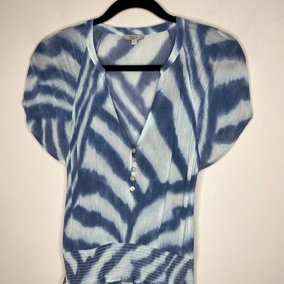 Rails Karla Blue Watercolor Stripes Mini Dress Size Small - Picture 5 of 9
